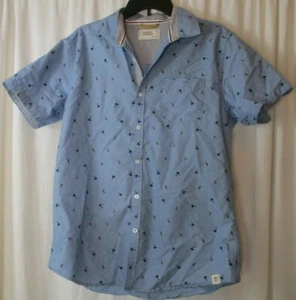 Free Planet Hawaiian Button Up Shirt Mens Cotton Casual Summer Everyday Size Lrg - Picture 1 of 5