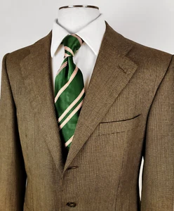 Ermenegildo Zegna 42R Silk Brown Woven Sport Coat Full Canvas Vintage - Picture 1 of 9