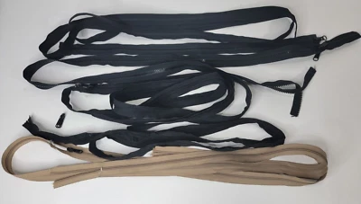 YKK Cremalleras de varias longitudes Negro Tostado Chaquetas Equipaje Monedero Foto 1 de 4