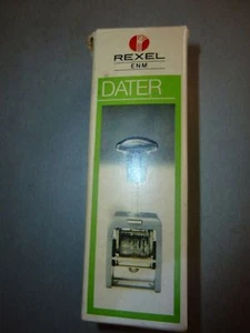 Inglés fechador Almohadilla de tinta gris Rexel funcionando estado usado + caja original de papel - Imagen 1 de 12