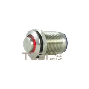 Interruptor de apagado para guitarra momentáneo con botón pulsador Tesi POCO 12 MM LED acero inoxidable/rojo - Imagen 1 de 5