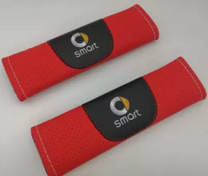 2X Rot Farbe Auto Sicherheitsgurt Schulterkissen Abdeckung Pad Für Smart Auto - Picture 1 of 6