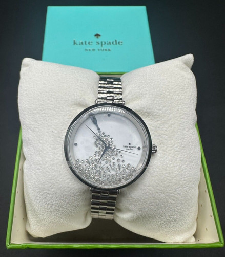 Orologio Donna Kate Spade KSW1235 Holland Acciaio Inox Quadrante Cristallo Bianco Nuovo con etichette