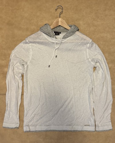 Felpa con cappuccio uomo media leggera Michael Kors nuova Bianco Grigio