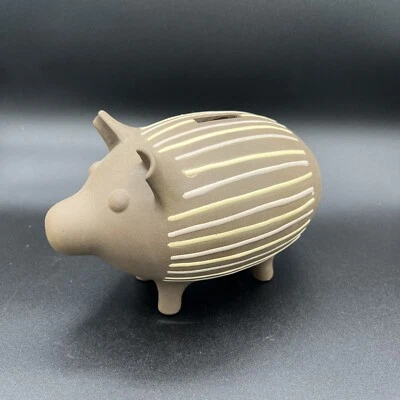 Jonathan Adler Matte Brown Clay Pig MCM Modern - Image 1 of 4