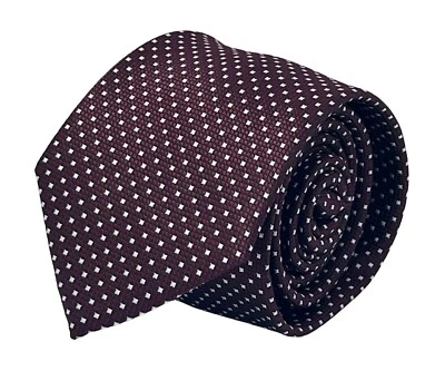 Corbata para hombre granate borgoña rojo blanco pin spot oficina clásica por Frederick Thomas Foto 1 de 4