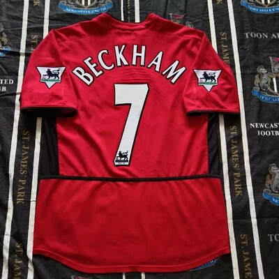 Manchester United Home Football Shirt Jersey Nike 2002 2004 David Beckham Size M - Image 1 of 4