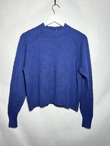 Lululemon Texture Play Crew Sweater Royal Blue Cashlu size S/M - Picture 1 of 6