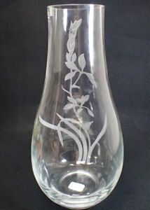 Gorham Crystal Floral Serenity Teardrop Large 16" Etched Vase #750166