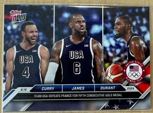 Equipo medalla de oro de los Juegos Olímpicos Topps Now 2024 EE. UU. -- Curry/James/Durant #26 - Imagen 1 de 2