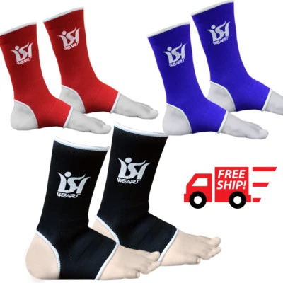 ISH SPORTS Ankle Foot Support MMA Boxing Brace Guard Pads Kick Muay Thai UFC Gym Anklet