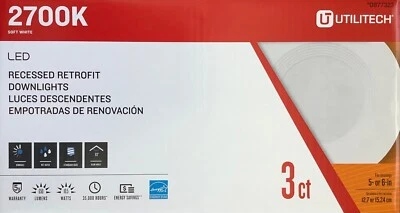 3 LED Replacement 5" - 6" Rim 650 Lumens 10.5 Watt Soft White Recessed Downlight - Image 1 of 4