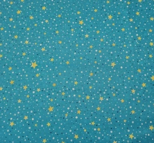 24" Winter Lights Susan Rooney P&B Textiles Stars Teal Blue - Picture 1 of 3
