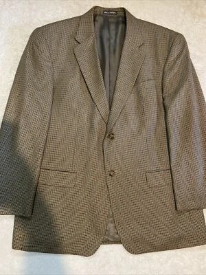 Abrigo Blazer Deportivo Oscar de la Renta Vintage 44R Dorado Pata de Gallo Para Hombre Lana de Seda Foto 1 de 4