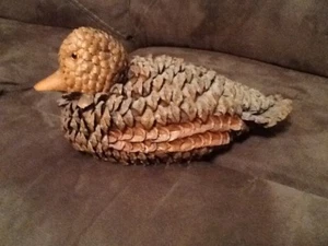 Vintage Pine Cone Bufflehead Duck Decoy - Picture 1 of 5