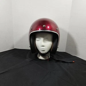 Red Candy Apple Flaked Motorcycle Helmet T-50 Hi Fi Made 03/2011 - Picture 1 of 23
