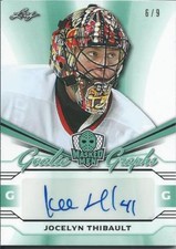 2017-18 Leaf Masked Men Goalie Graphs Autograph JOCELYN THIBAULT Emerald 6/9