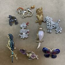 Lot Of 9 Vintage Animal Brooch Pins Poodle Bird Fish Butterfly Gerry’s