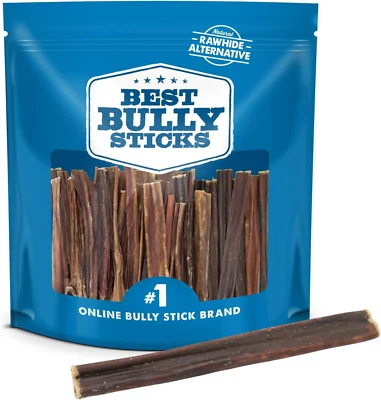 Best Bully Sticks 6 polegadas Gullet Sticks - 25 unidades (pacote com 1) - Natural, fino, H - Imagem 1 de 4
