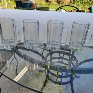 Vintage Libbey Ribbed Stein Mug With Handle Set of 4 - Picture 1 of 12