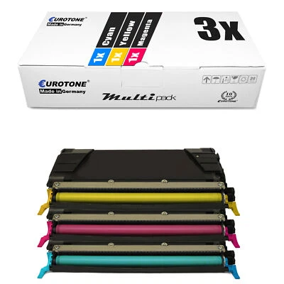 EUROTONE 3x Toner für Lexmark C530 C520N C534N C522N C524 C520 C524N C532N C524DN CMY