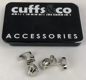 Golf Bag and Clubs Cuff Links Metal Case Gift Box Cuffs & Co Made in Britain. - Picture 1 of 5