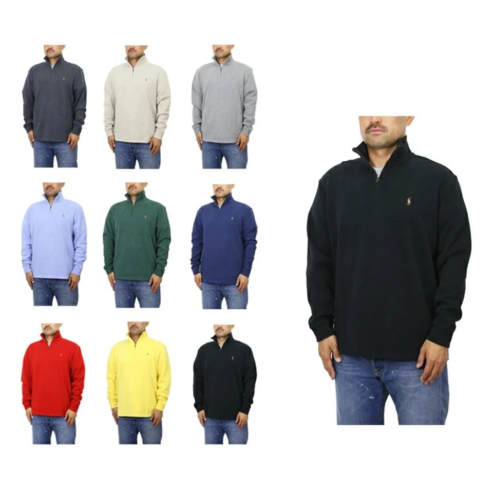 Polo Ralph Lauren Men's 1/4 Zip Pullover Sweatshirt Sweater with Pony - 9 colors - Image 1 of 1