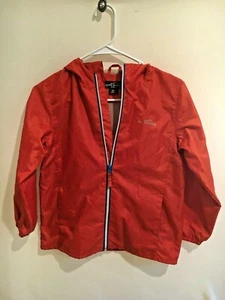 Eddie Bauer Kids Red Zip Front Windbreaker Jacket Size Small Hooded Pockets - Picture 1 of 3