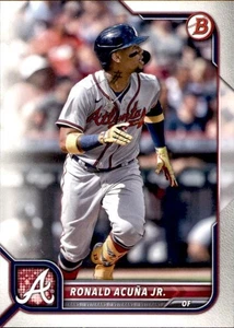 2022 BOWMAN BASE VETERAN PAPER #70 RONALD ACUNA JR. ATLANTA BRAVES - Picture 1 of 2