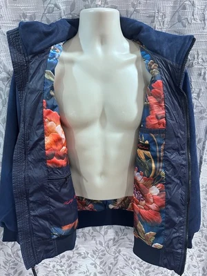 Chaqueta de bombardero acolchada con aislamiento de cremallera completa azul marino talla L Robert Graham para hombre nueva con etiquetas Foto 1 de 4