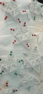 Vtg Grandma's Handmade Sequin/ Lace Christmas Ornaments Qty 1 Snowflakes 4-5" - Picture 1 of 9