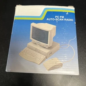 Vintage 90’s  Retro Mini PC FM Auto-Scan Radio Computer Novelty Desk Gift - Picture 1 of 4