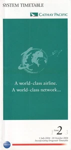 Cathay Pacific Airways Flugplan 2004/07/01 - Bild 1 von 1