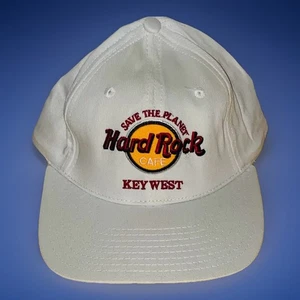 Vintage Hard Rock Cafe Key West Florida White Snapback Hat “Love All Serve All” - Picture 1 of 2