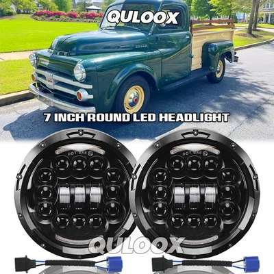 For Dodge D100 D200 D300 Pickup 7inch Round LED Headlight Hi/Lo Sealed Beam DRL Foto 1 de 4