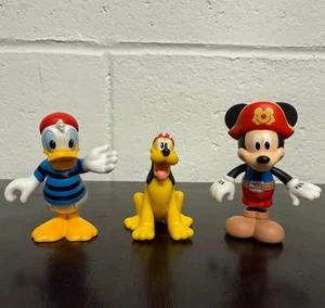 Lote de 3 Figuras Disney Mickey Mouse Funhouse Tesoro Barco Pirata Donald Pluto - Imagen 1 de 9