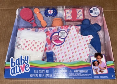 Hasbro Baby Alive New Mommy Kit 10 Pieces NEW Diaper Bag Outfit Pacifier MORE - Image 1 of 2