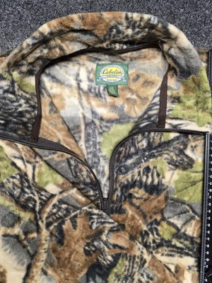 Cabelas Woodland Camo Jacket Youth Large Full Zip Hunting Outdoors - Image 1 of 4