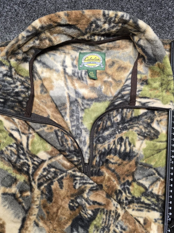 Cabelas Woodland Camo Jacket Youth Large Full Zip Hunting Outdoors - Image 1 of 4