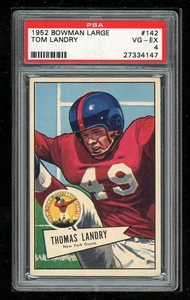 1952 Bowman Large #142 Thomas Landry PSA 4 - Bild 1 von 2