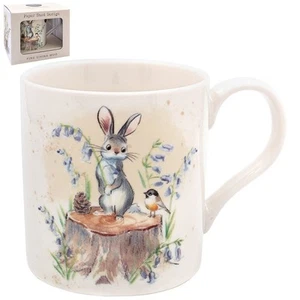 Fine China Keramiktasse Hase & Vogel Papierschuppen Sammlung Kaffeetasse Geschenkidee - Bild 1 von 2