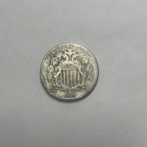 1869 Shield US Coin Nickel 5C better CIRCULATED - LN323 - Picture 1 of 2