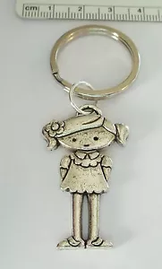 Pewter 41x25mm Girl Daughter Granddaughter Female Child Keychain 27mm Keyring - Picture 1 of 2