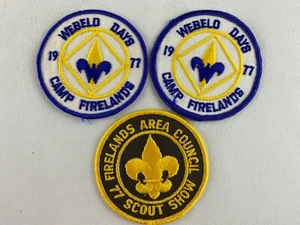 3 Vintage 1977 Boy Scout Webelo Days Patches - Camp Firelands Area Council - Picture 1 of 11