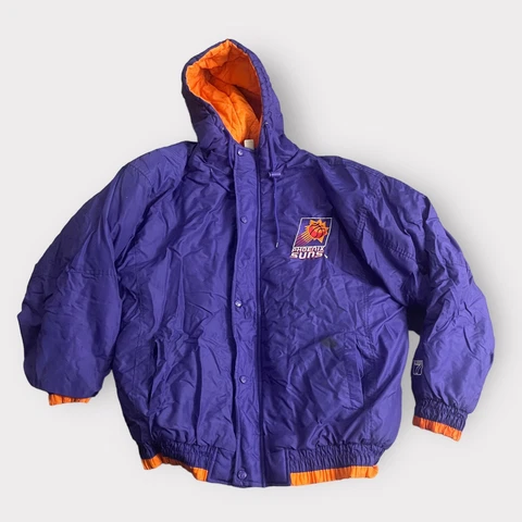PHOENIX SUNS MENS RETRO THROWBACK 7 LOGO JACKET SIZE LARGE 90s VTG Cover
