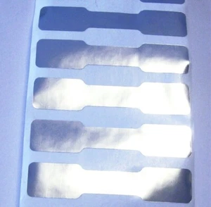 100 to 1000 Silver Dogbone Adhesive Label Stickers - Picture 1 of 3