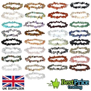 Natural Chip Bead Crystal Healing Chakra Gemstone Bracelet Protection Gem Stone - Picture 1 of 67