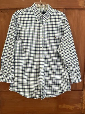 Camisa a Cuadros Ralph Lauren Para Hombre Azul Marino Verde Talla XL Cuadros Foto 1 de 4