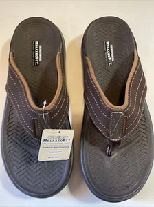 Skechers Men's Relaxed Fit: memory Foam 360 Chocolate Size 12 beach Brand New - Picture 1 of 12
