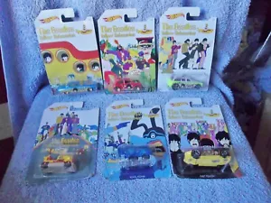 THE BEATLES YELLOW SUBMARINE HOT WHEELS MODEL CARS FULL SET 6 CARS NEW FAB ! - Picture 1 of 12